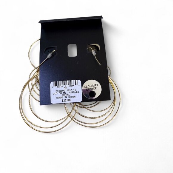 INC Multi-Hoop Gold Earrings - Picture 3 of 3